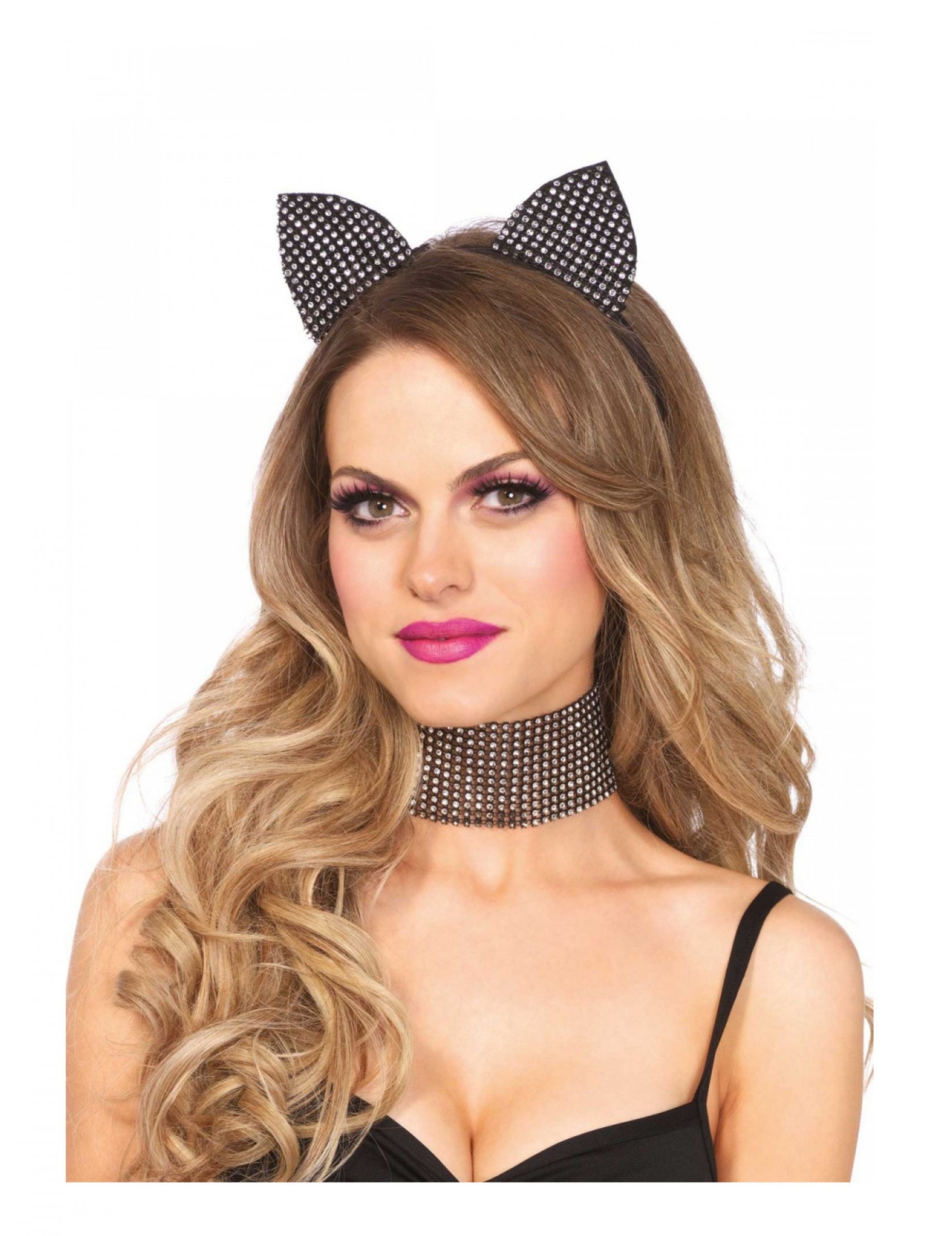 Katzen-Accessoire-Set Deluxe Haarreif und Choker Strass schwarz-silber Katzen-Accessoire-Set Deluxe Haarreif und Choker Strass schwarz-silber von LEG-AVENUE