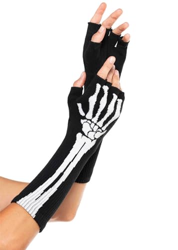 LEG AVENUE Damen skeleton vingerless Handschuhe, Schwarz, Einheitsgröße EU von LEG AVENUE