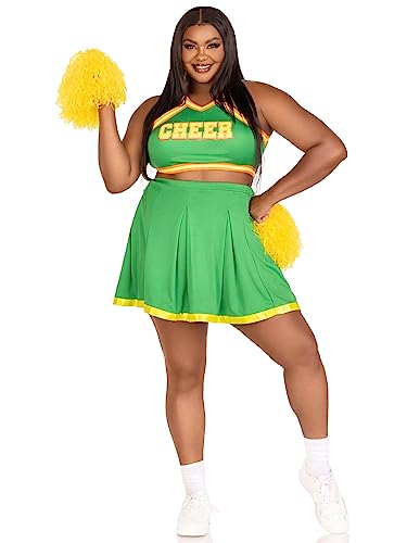 LEG AVENUE 3 PC Bring It Baddie, includes top with cheer logo, pleated skirt, and pom poms von LEG AVENUE