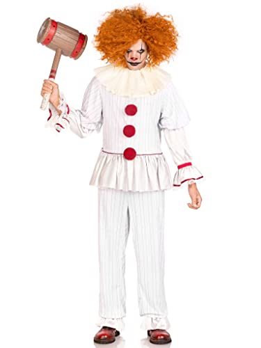 LEG AVENUE 3 PC Killer Clown, includes striped shirt with pom pom accents, elastic waist pants, and neck ruffle von LEG AVENUE
