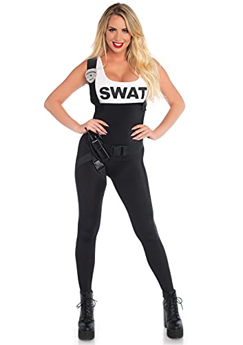LEG AVENUE 85168 - 3Tl. Kostüm Set Swat Hot Babe, Größe S, schwarz, Damen Karneval Kostüm Fasching von LEG AVENUE