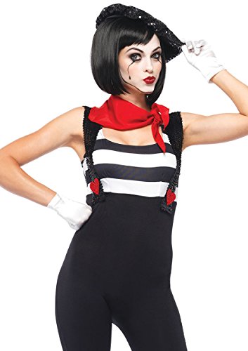 LEG AVENUE 85222 - Marvelous Mime Kostüm Set, 3-teilig, Größe S, schwarz von LEG AVENUE