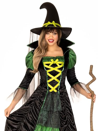 LEG AVENUE 85240 - Storybook Witch Damen kostüm, Größe S/M, schwarz/grün von LEG AVENUE