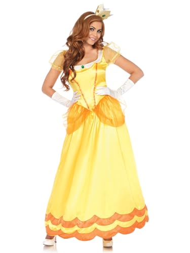 LEG AVENUE 85559 2 teilig Set Sonnenblumen Prinzessin, Damen Karneval Kostüm Fasching, L, gelb/orange von LEG AVENUE
