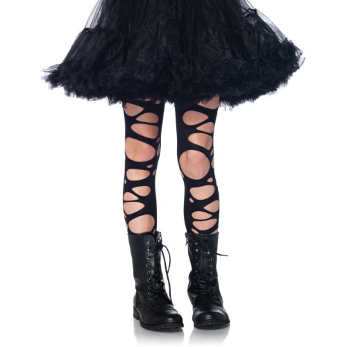 LEG AVENUE Blickdichte Strumpfhose mit Löchern Punk Kinder - Schwarz LEG AVENUE Blickdichte Strumpfhose mit Löchern Punk Kinder - Schwarz von LEG AVENUE