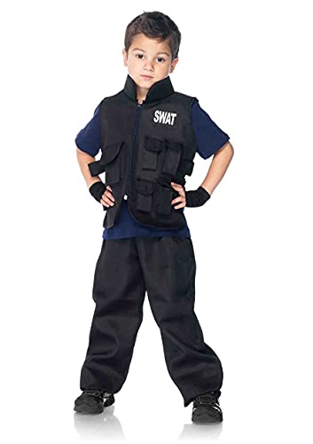 LEG AVENUE C46111 - Swat Einsatzleiter Kinderkostüm Set, Größe L, schwarz von LEG AVENUE