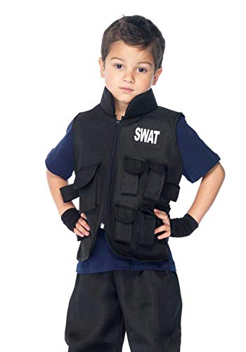 LEG AVENUE C46111 - Swat Einsatzleiter Kinderkostüm Set, Größe S, schwarz von LEG AVENUE