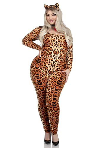 Leg Avenue Cougar catsuit + Kostum Set leopard 3X-4X von LEG AVENUE