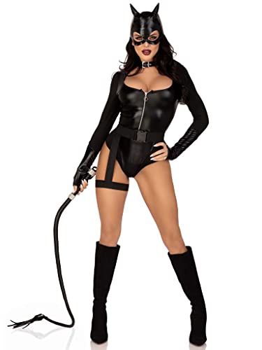 LEG AVENUE Damen 3-teiliges Halloween-Kostüm mit Bodysuit, Größe L, Schwarz von LEG AVENUE