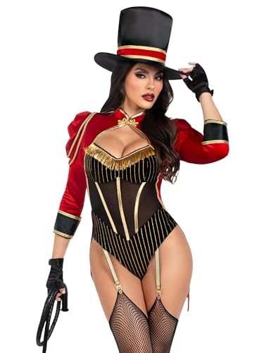 LEG AVENUE Ravishing Ringmaster, 2 Stück, mit goldfarbenem Strumpfband und Druckknopf-Schritt und angenähtem Samt-Schwanzmantel und Zylinder, mehrfarbig, Größe M LEG AVENUE Ravishing Ringmaster, 2 Stück, mit goldfarbenem Strumpfband und Druckknopf-Schritt und angenähtem Samt-Schwanzmantel und Zylinder, mehrfarbig, Größe M von LEG AVENUE
