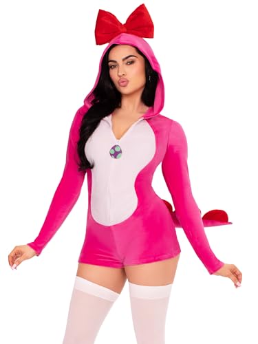 Leg Avenue 1 x bequemes Dino-Kostüm, inklusive ultraweichem Samt-Plüsch-Strampler mit Eier-Reißverschluss und Schleife, gewelltem Rücken und frecher Panel-Beute mit gefülltem Schwanz, XS, Rosa Leg Avenue 1 x bequemes Dino-Kostüm, inklusive ultraweichem Samt-Plüsch-Strampler mit Eier-Reißverschluss und Schleife, gewelltem Rücken und frecher Panel-Beute mit gefülltem Schwanz, XS, Rosa von LEG AVENUE