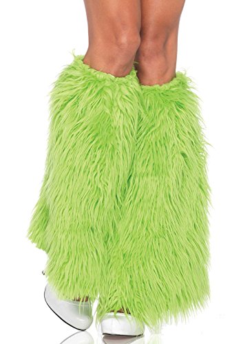 Leg Avenue 393422031 Furry Leg Warmers, Damen, Neongrün, Einheitsgröße von LEG AVENUE