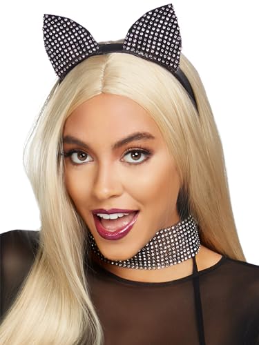 Leg Avenue Cat ear & choker set Headbands & hairclips black von LEG AVENUE