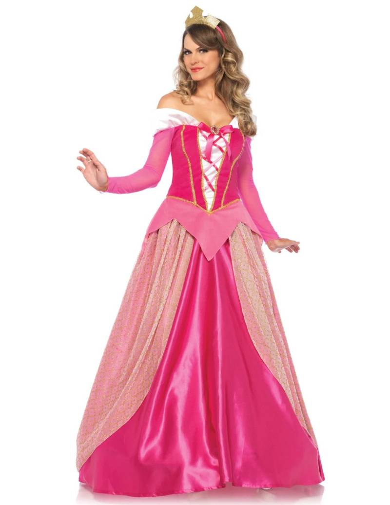 Luxuriöses Prinzessinnenkostüm Damen rosa mit Krone von LEG-AVENUE