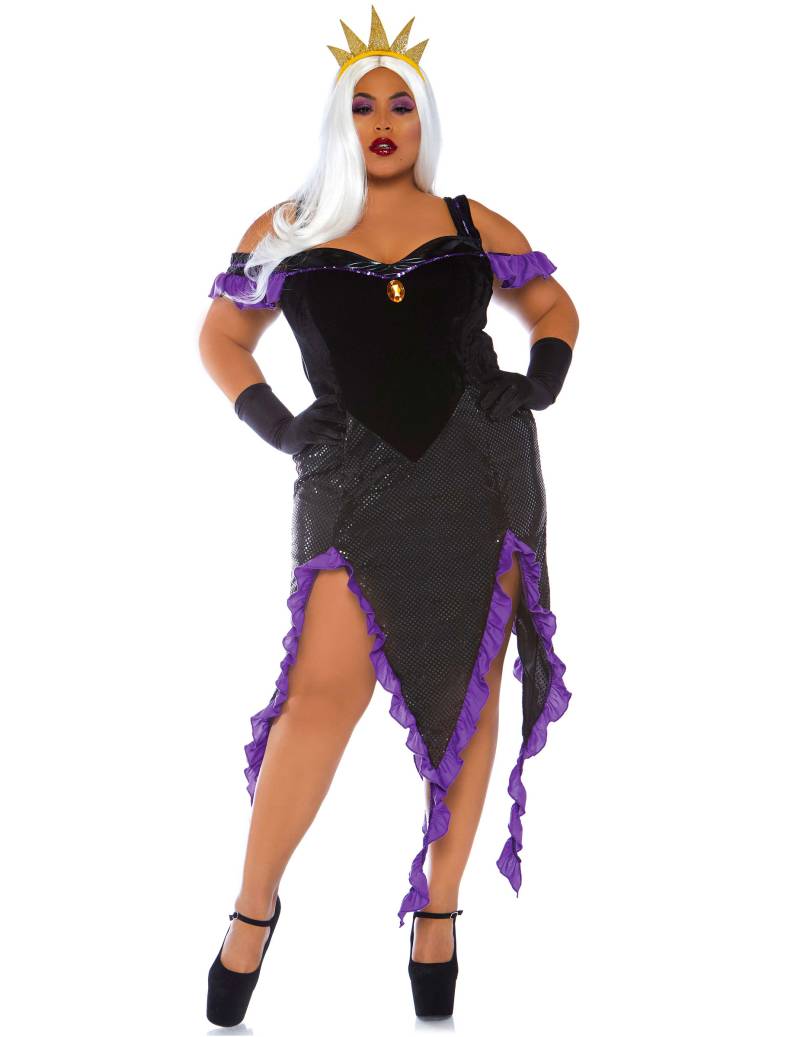 Meereshexe-Kostüm für Damen grosse Grössen Halloween-Kostüm schwarz-violett von LEG-AVENUE