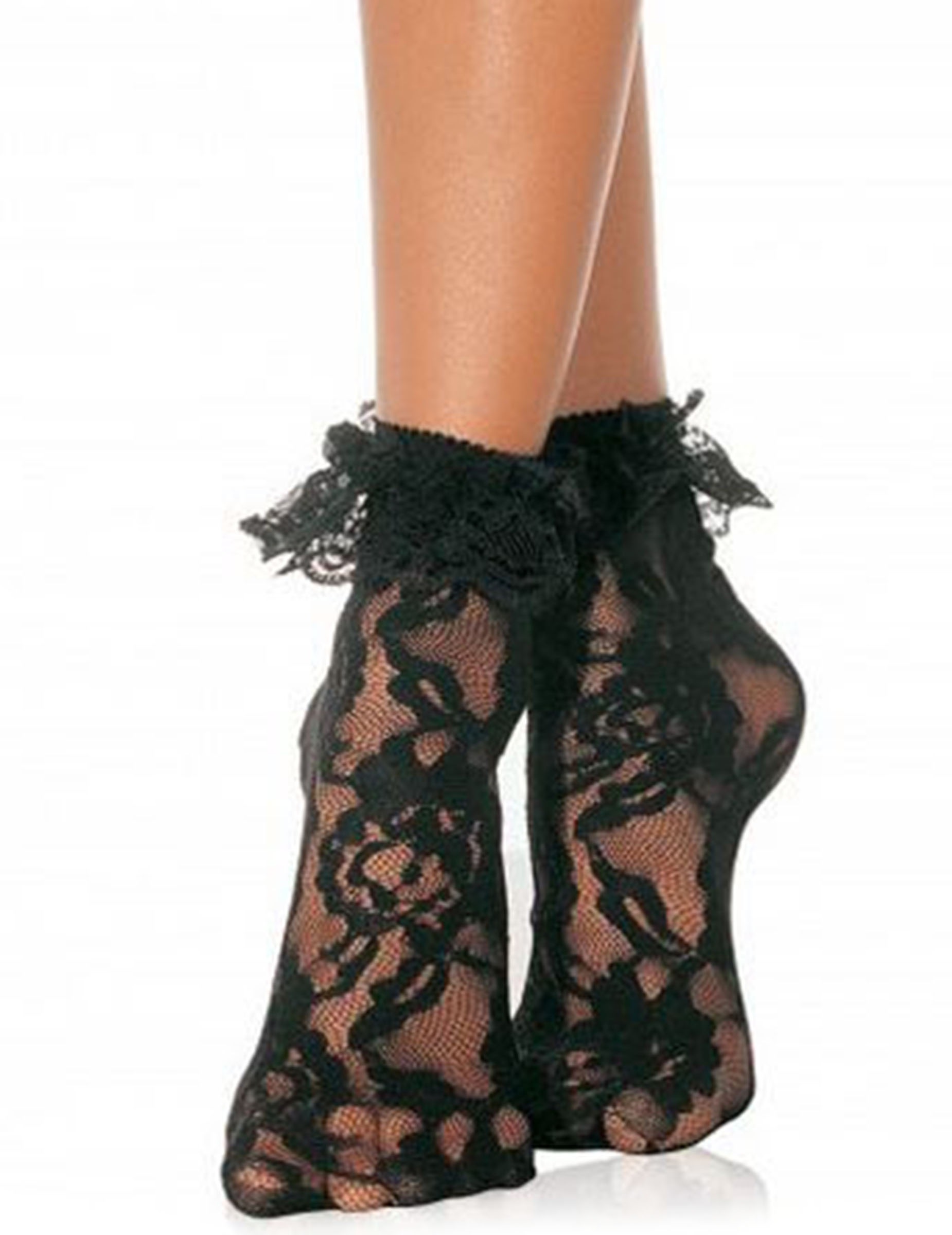 Rüschen-Socken aus Spitze schwarz von LEG-AVENUE