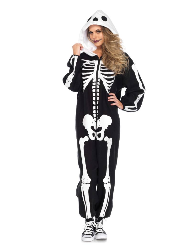 Schauriger Skelett Einteiler Halloween-Kostüm schwarz-weiss von LEG-AVENUE