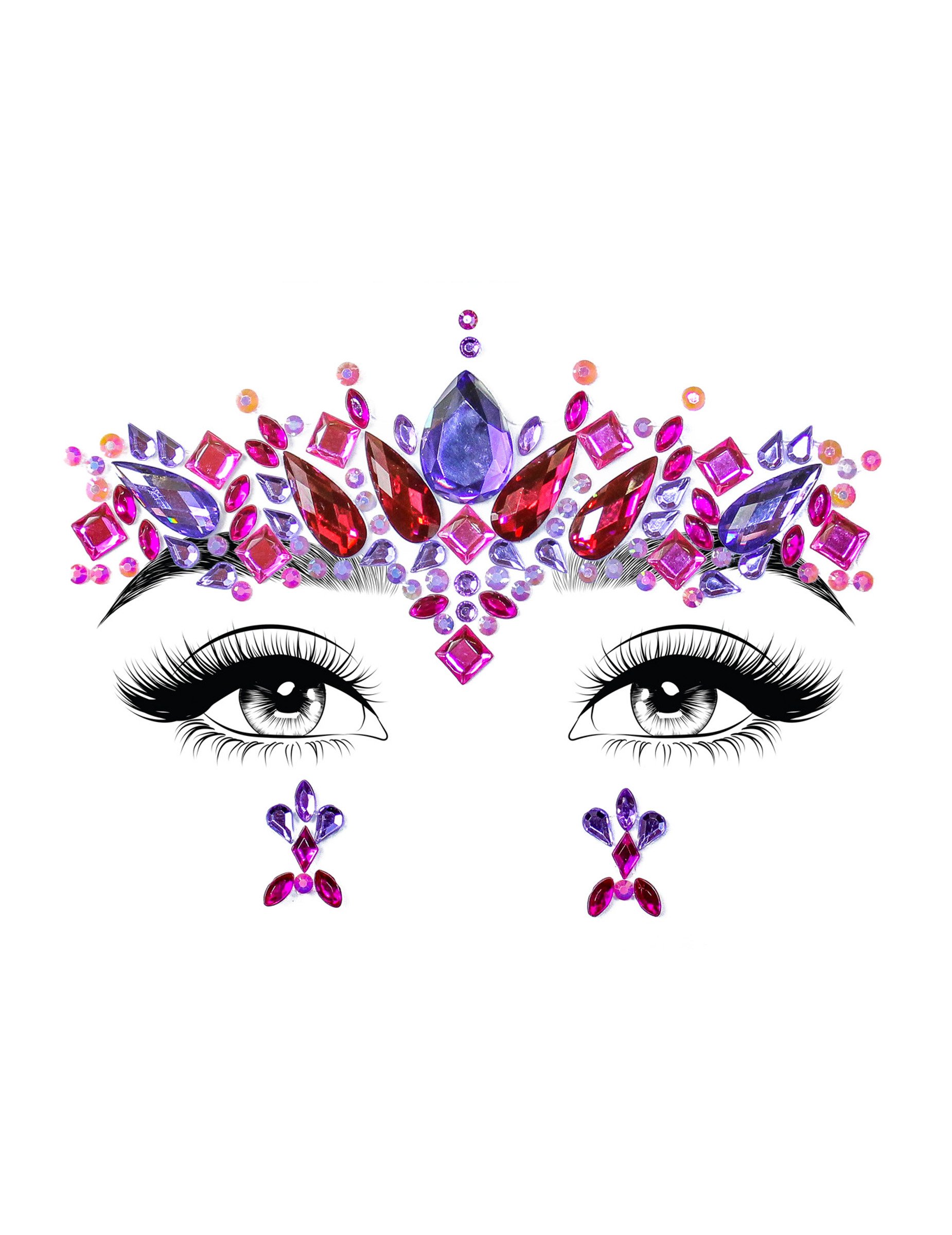 Schmuck-Steine für Erwachsene Einhorn alternatives Make-up violett-rot Schmuck-Steine für Erwachsene Einhorn alternatives Make-up violett-rot von LEG-AVENUE