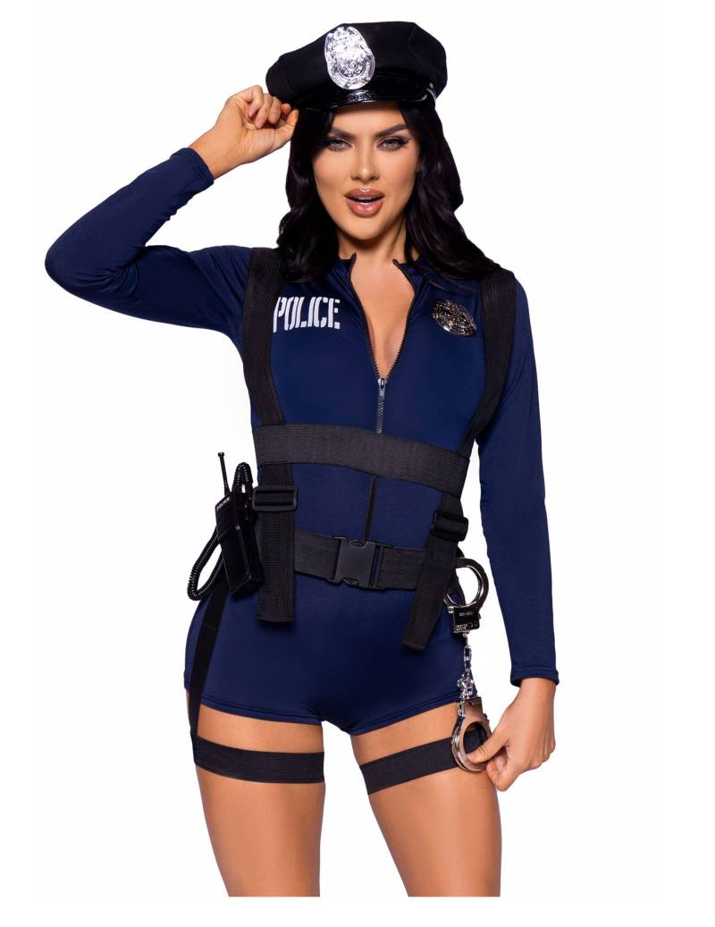 Sexy Polizistin Damenkostüm Blau von LEG-AVENUE
