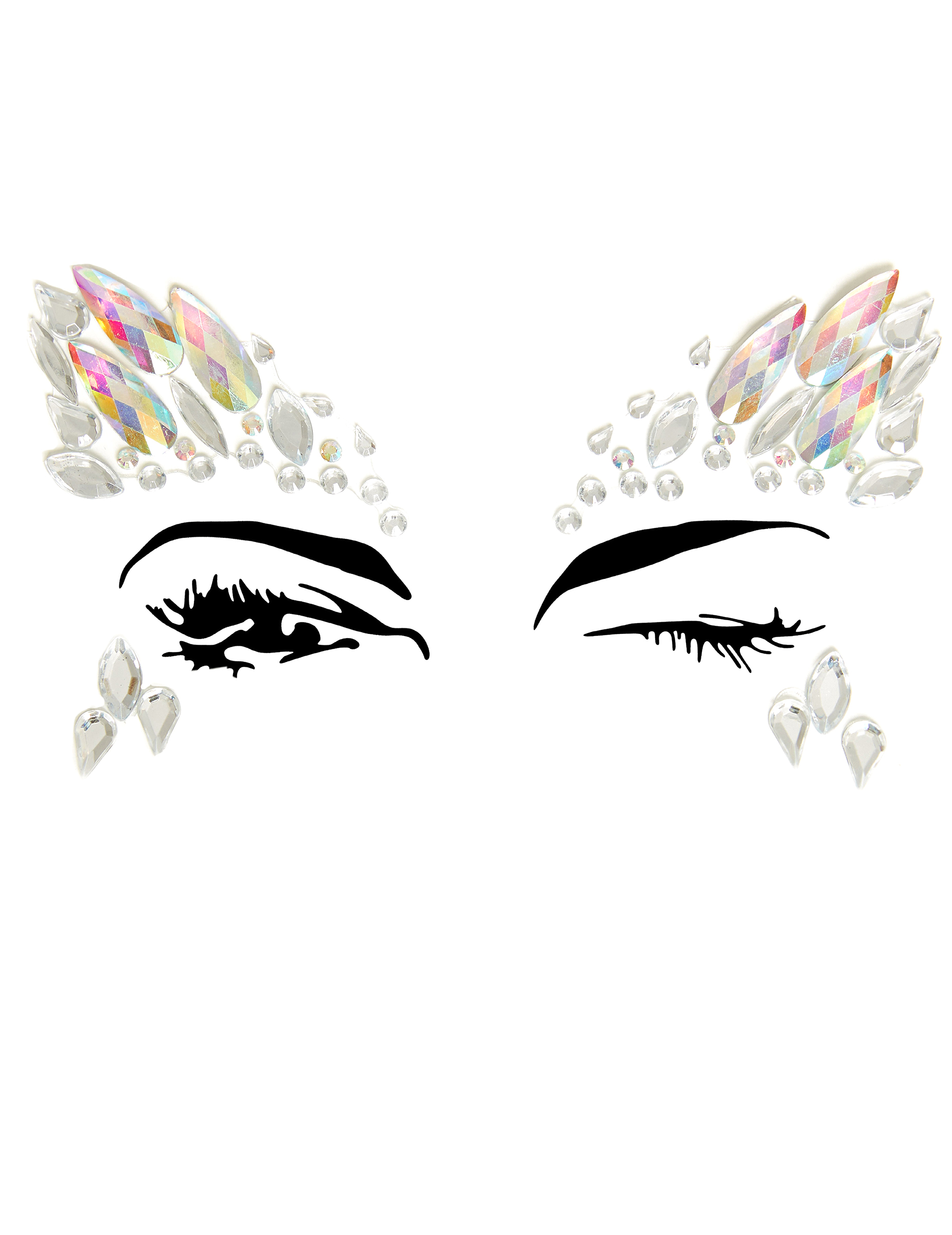 Strass-Steine Gesichtsschmuck für Erwachsene Make-up bunt Strass-Steine Gesichtsschmuck für Erwachsene Make-up bunt von LEG-AVENUE