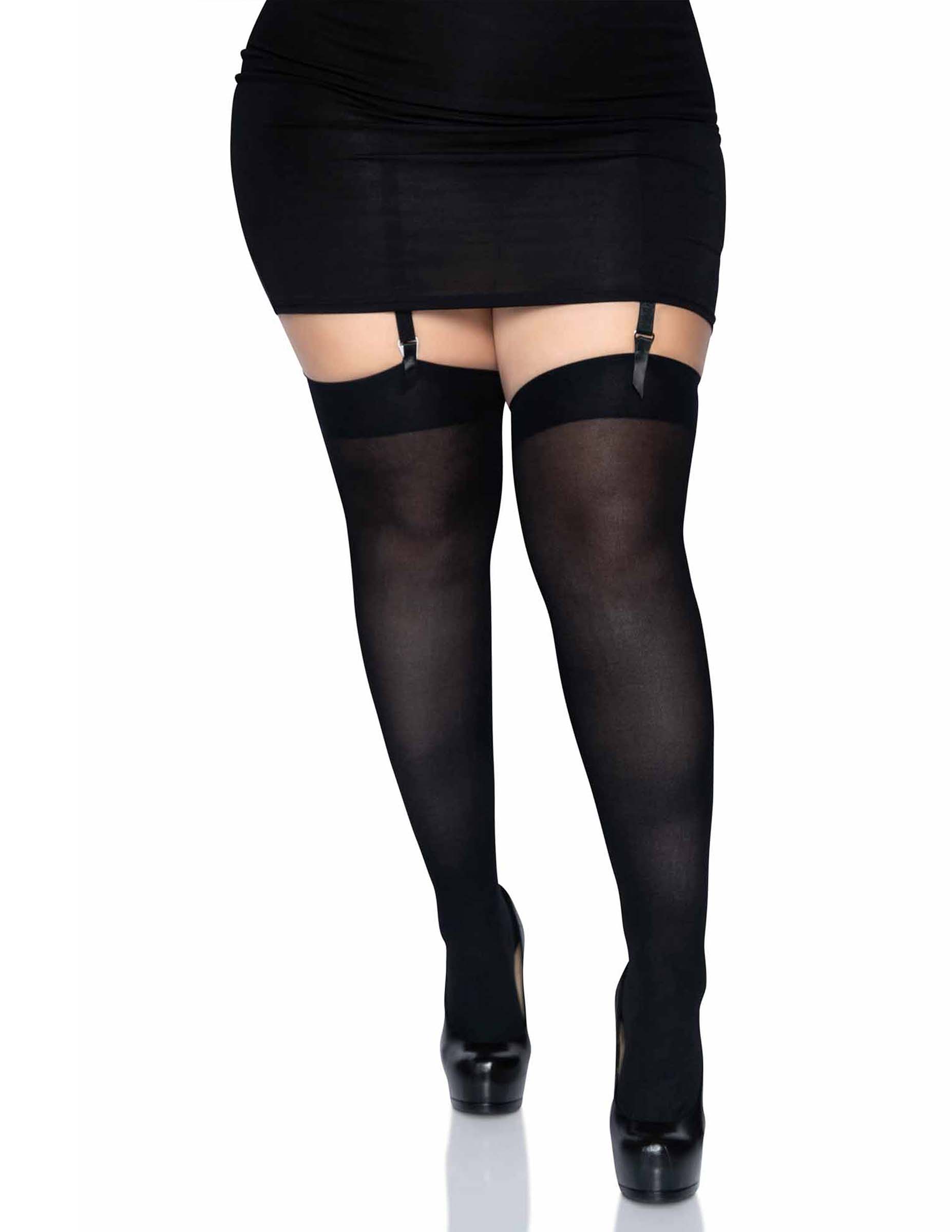 Strumpfhosen Plus Size für Damen schwarz von LEG-AVENUE