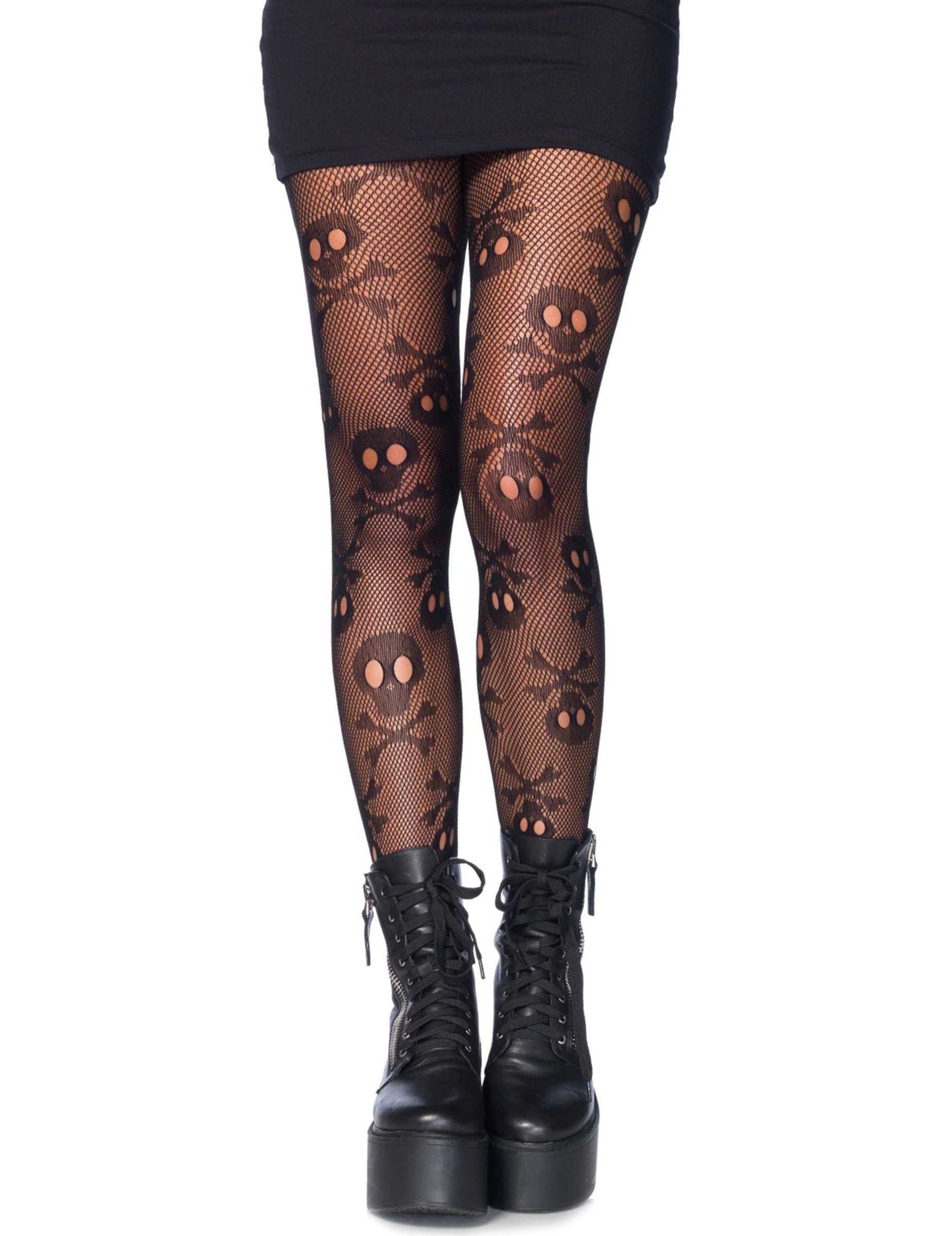 Totenkopf Strumpfhose Gothic schwarz Totenkopf Strumpfhose Gothic schwarz von LEG-AVENUE