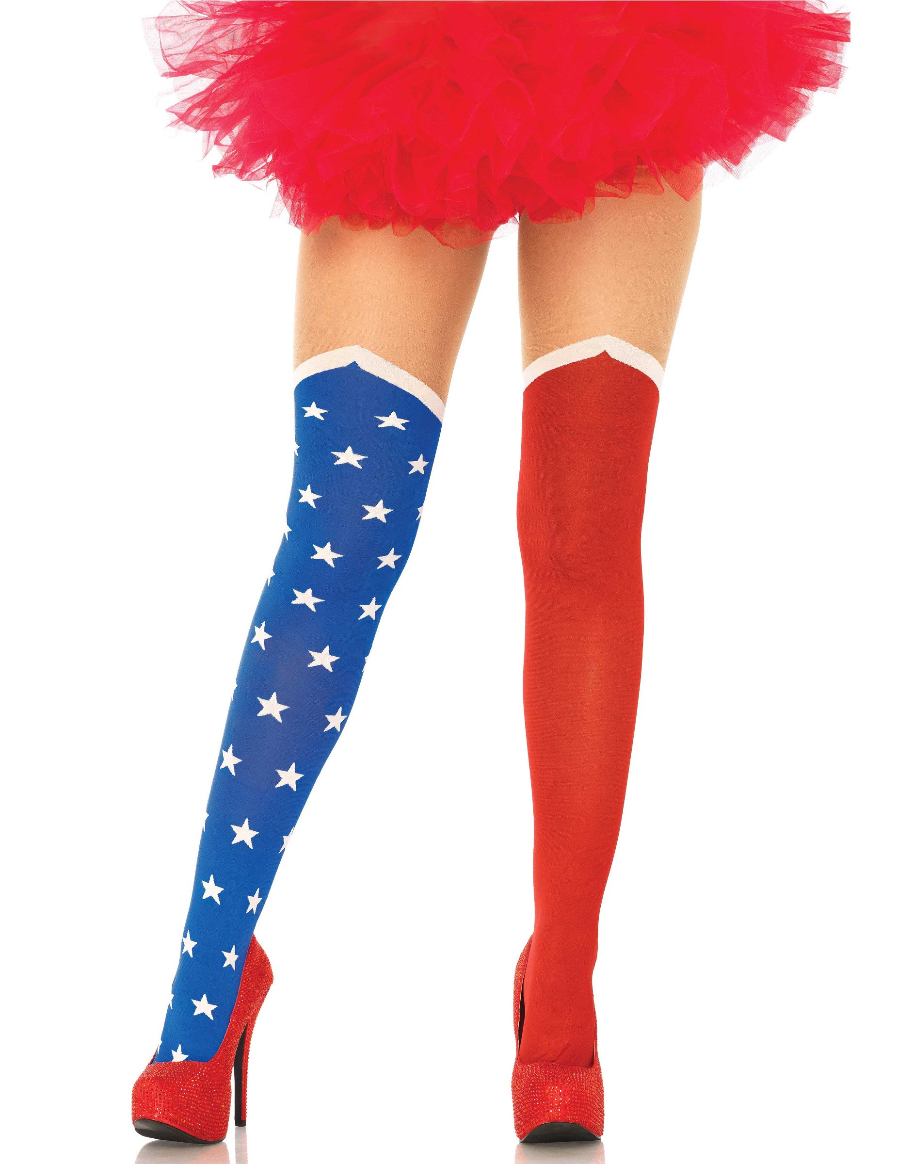 USA-Damen-Feinstrumpfhose rot-blau-weiss USA-Damen-Feinstrumpfhose rot-blau-weiss von LEG-AVENUE