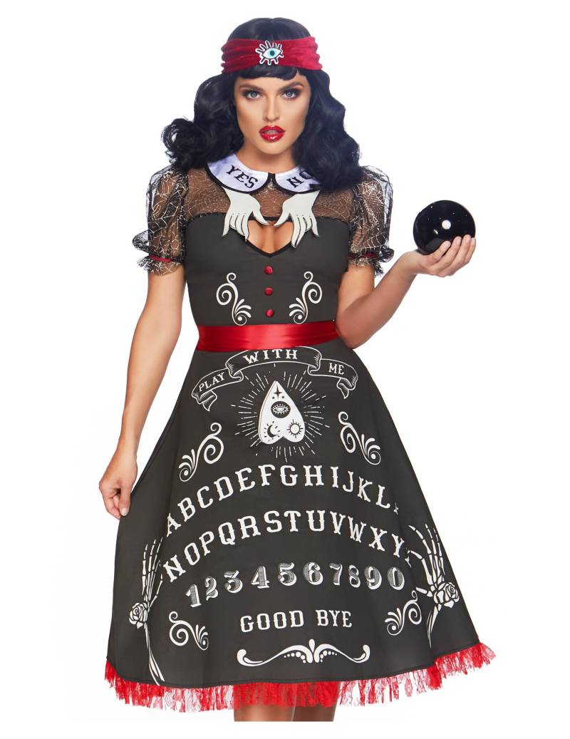 Wahrsagerin-Kostüm Ouija-Brett Halloweenkostüm schwarz-weiss von LEG-AVENUE