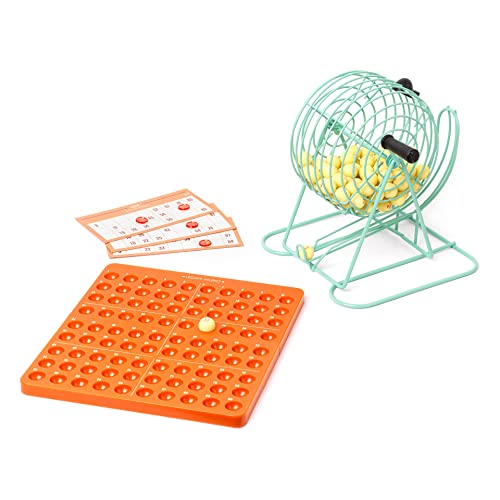 Legami - Flasche, Bingo, 21 x 23,4 cm, inklusive drehbarer Metallkugel, 90 nummerierte Kugeln, Tabelle, 60 Mappen und 300 Nummernschildchen, automatische Ballsammlung Legami - Flasche, Bingo, 21 x 23,4 cm, inklusive drehbarer Metallkugel, 90 nummerierte Kugeln, Tabelle, 60 Mappen und 300 Nummernschildchen, automatische Ballsammlung von LEGAMI