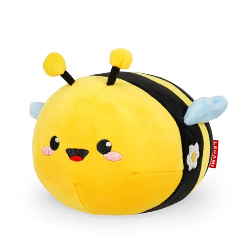 Legami - Super Soft Plush Plüsch, Bee Thema, Mini Größe, mit personalisierbarer ID Karte, Steht alleine, 14x15x12 cm, Yellow von LEGAMI