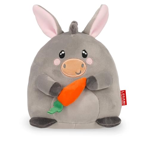 Legami - Plüsch Super Soft!, Donkey Thema, Mini Größe, mit personalisierbarer ID Karte, Steht alleine, 14x15x12 cm von LEGAMI