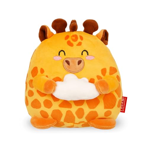 Legami - Super Soft Plush Plüsch, Giraffe Thema, Mini Größe, mit personalisierbarer ID Karte, Steht alleine, 14x15x12 cm, Yellow von LEGAMI