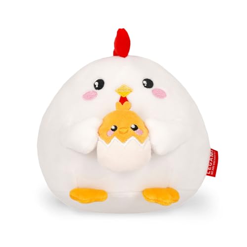Legami - Super Soft Plush Plüsch, Hen Thema, Mini Größe, mit personalisierbarer ID Karte, Steht alleine, 14x15x12 cm, White von LEGAMI