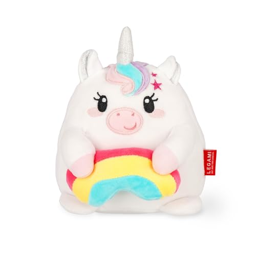 Legami - Plüsch Super Soft!, Unicorn Thema, Mini Größe, mit personalisierbarer ID Karte, Steht alleine, 14x15x12 cm von LEGAMI