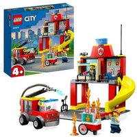 LEGO City 60375 Feuerwehrstation und Löschauto, Feuerwehrauto-Spielzeug von LEGO® GmbH