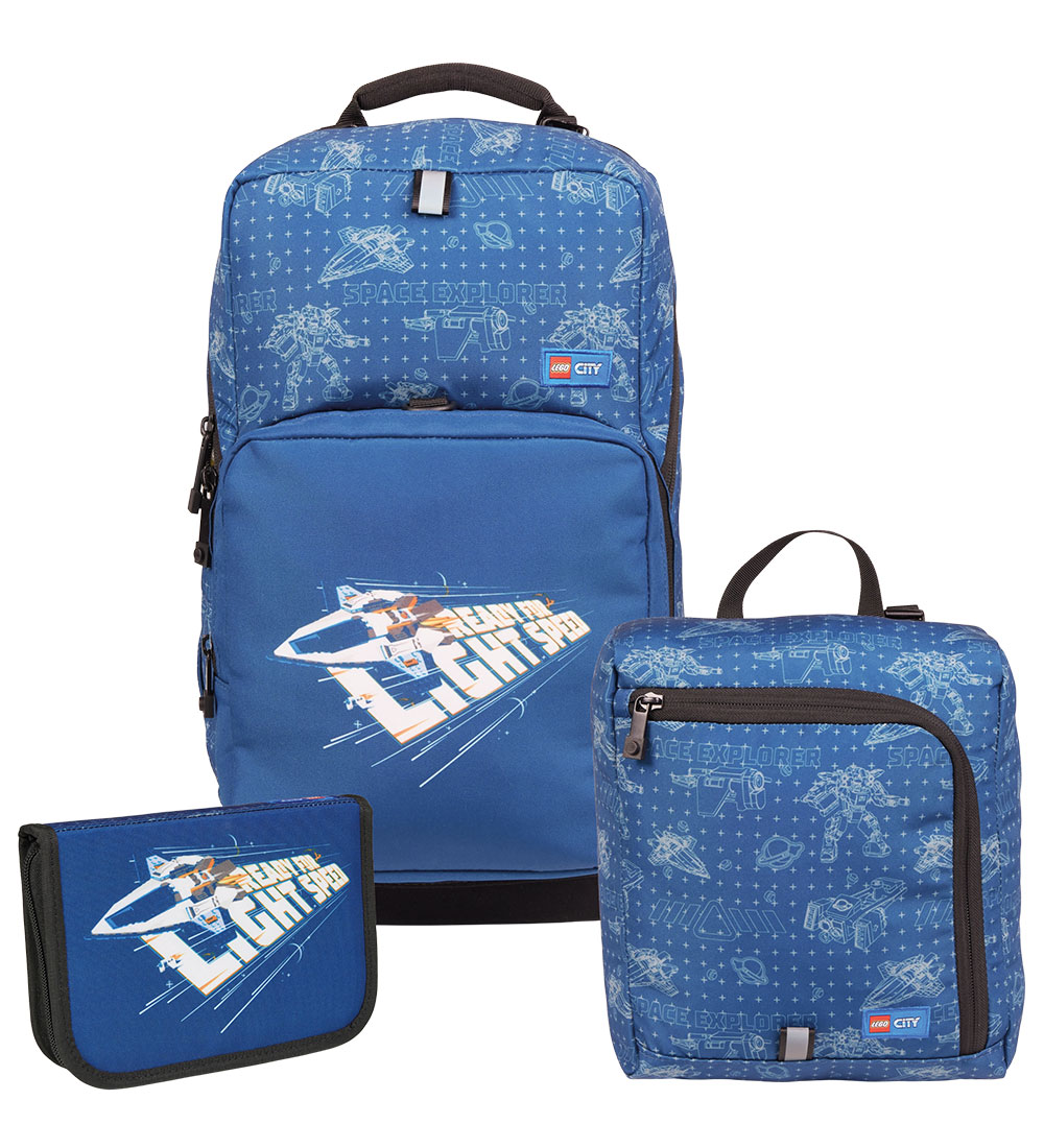 LEGO® City Schulranzen-Set - Space Explorer - 20.5 L - Blau - LEGO® Tasker - One Size - Schulranzen von LEGO® Tasker