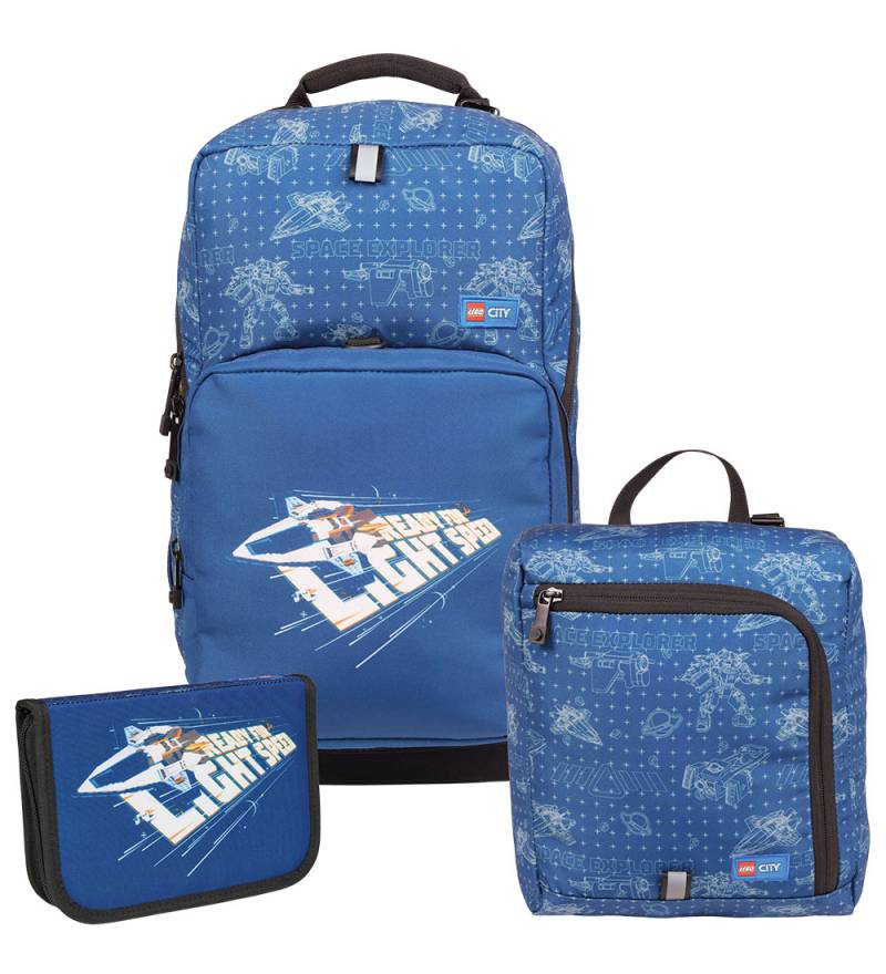 LEGO® City Schulranzen-Set - Space Explorer - 20.5 L - Blau - LEGO® Tasker - One Size - Schulranzen von LEGO® Tasker