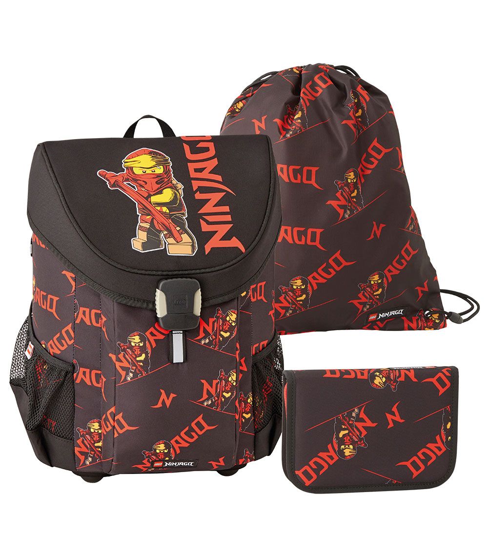 LEGO® Ninjago Schulranzen-Set - Schwarz/Rot - LEGO® Tasker - One Size - Schulranzen von LEGO® Tasker