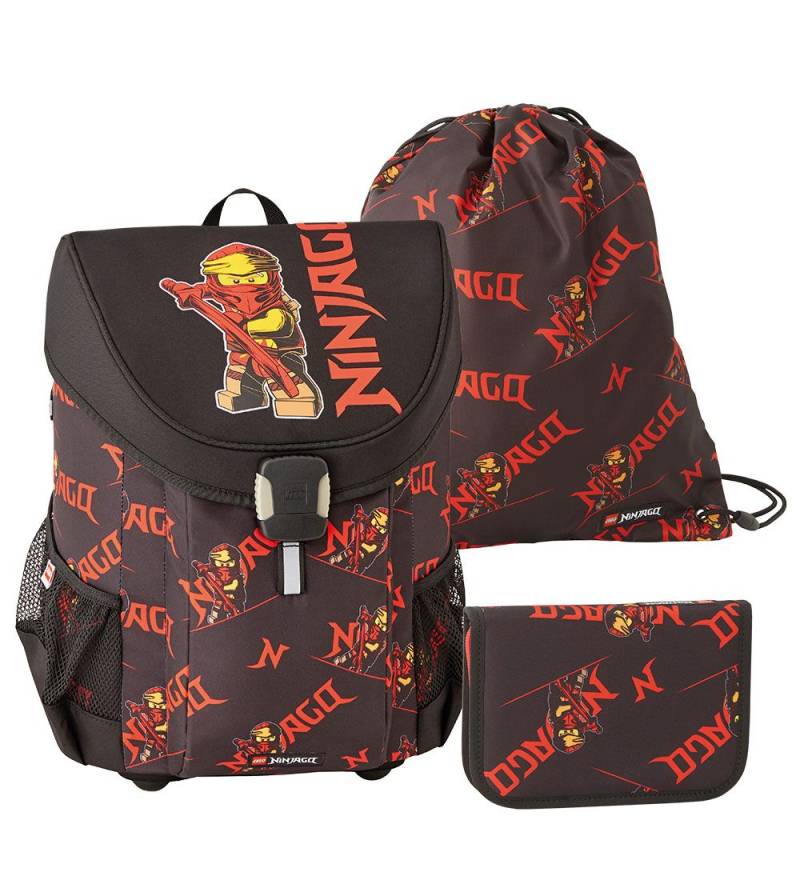 LEGO® Ninjago Schulranzen-Set - Schwarz/Rot - LEGO® Tasker - One Size - Schulranzen von LEGO® Tasker