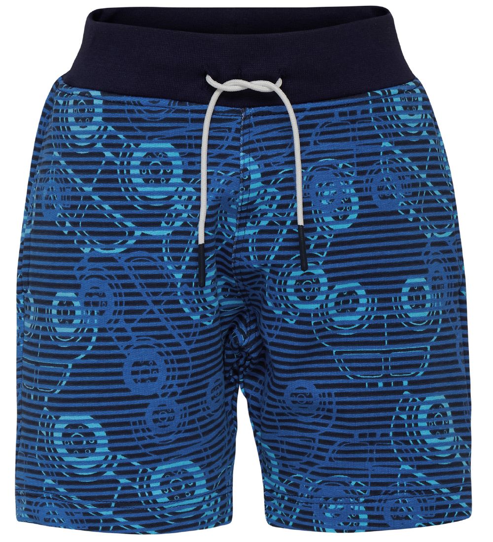 LEGO® Duplo Sweatshorts - LWPan - Navy/Blau Gestreift m. Autos - LEGO® Wear - 1 Jahr (80) - Shorts von LEGO® Wear