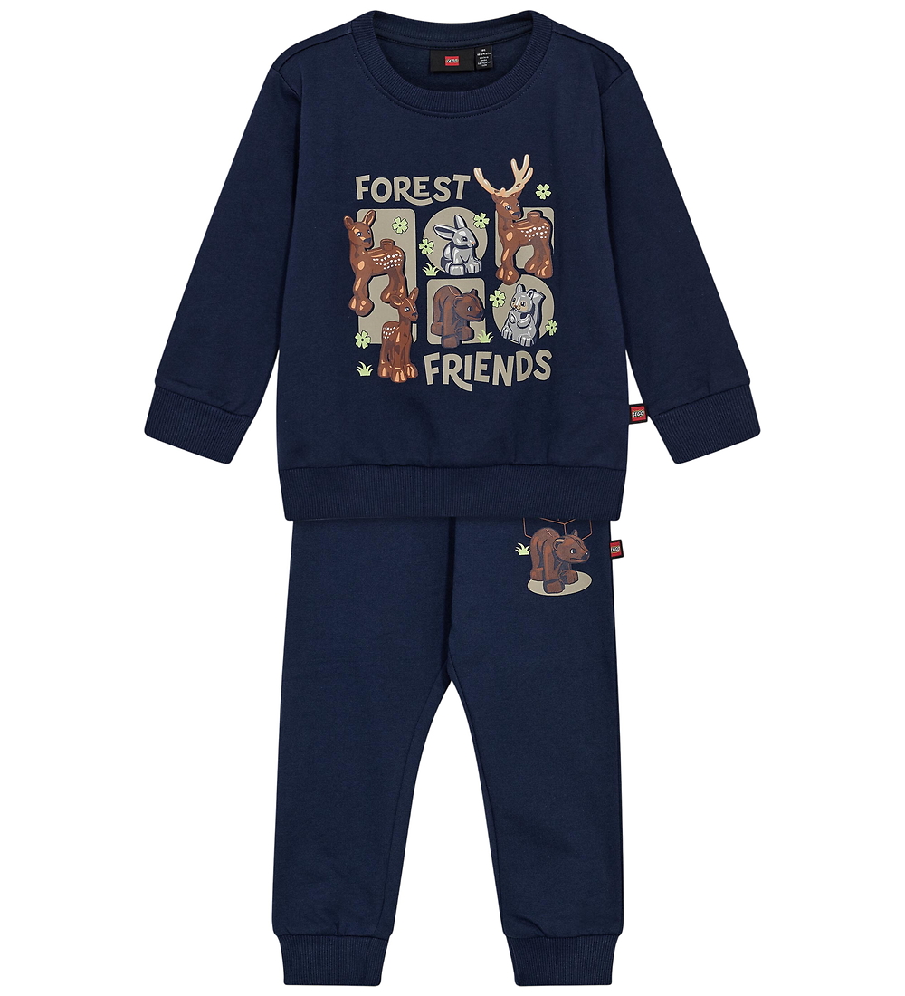 LEGO® Wear Duplo Sweatset - LwSanyu - Dunkelblau m. Tiere - LEGO® Wear - 1½ Jahre (86) - Sweatsets von LEGO® Wear
