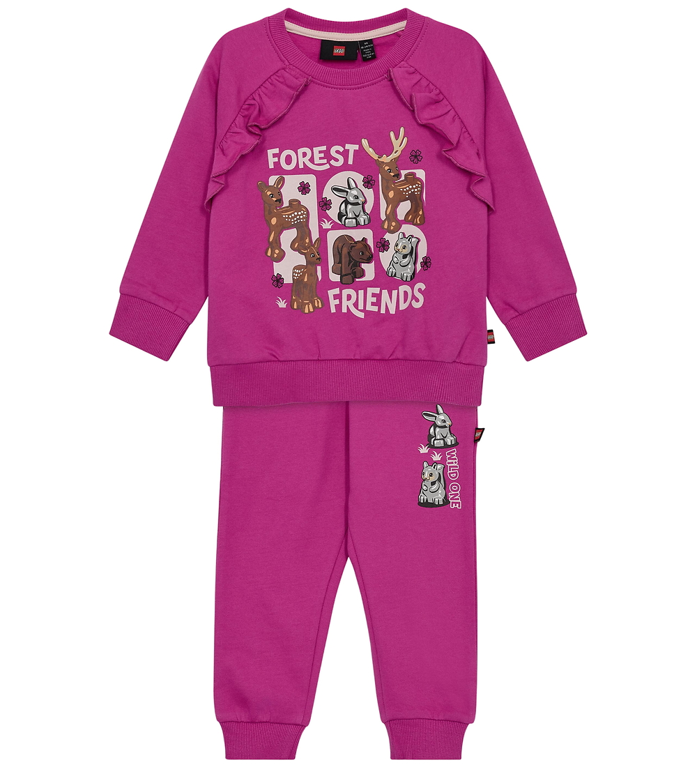 LEGO® Wear Duplo Sweatset - LwSanyu - Pink m. Tiere - LEGO® Wear - 2 Jahre (92) - Sweatsets von LEGO® Wear