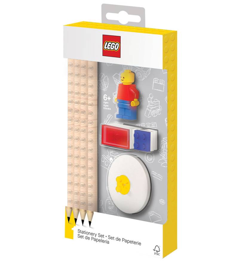 LEGO® Schreibwaren-Bleistiftset - 8 Teile - Rot/Blau m. Minifigu - LEGO® - One Size - Bleistifte von LEGO®
