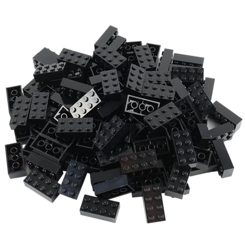 Lego® 3001 Schwarz 2x4 Steine – 100 Stück Classic Basic Bausteine – Ideal für Kreative Lego® Konstruktionen – Ideale Ergänzung für Bauvorhaben von LEGO
