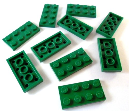 10 Stück LEGO "Platte 2x4 Noppen" in Grün. von LEGO