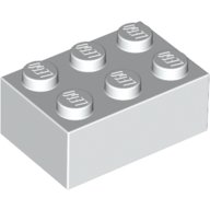 10 Stück LEGO "Stein 2x3 Noppen" in Weiss. von LEGO