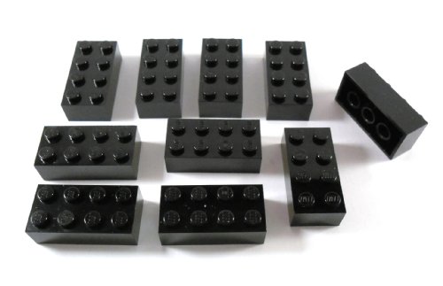 LEGO 10 Ziegelsteine 2 x 4 in Schwarz von LEGO