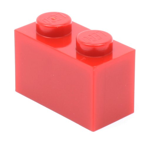 100 Stück LEGO "Stein 1x2 Noppen" in Rot. von LEGO