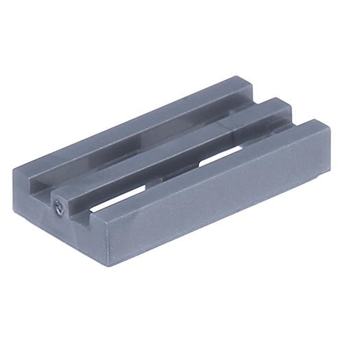 100 x LEGO® Fliese, Modifiziert 1 x 2 Gitter mit Einkerbung unten Matt-Silber von LEGO