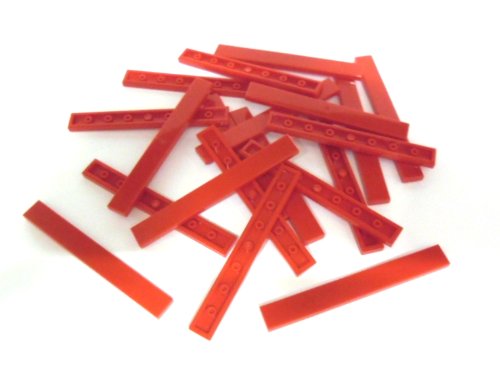 20 Stück LEGO "Fliese 1x8 Noppen" in ROT. von LEGO